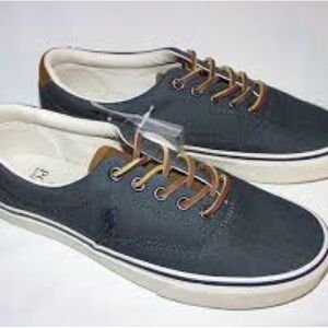 Men's New Polo Ralph Lauren Size 7DNavy Canvas Sneakers​